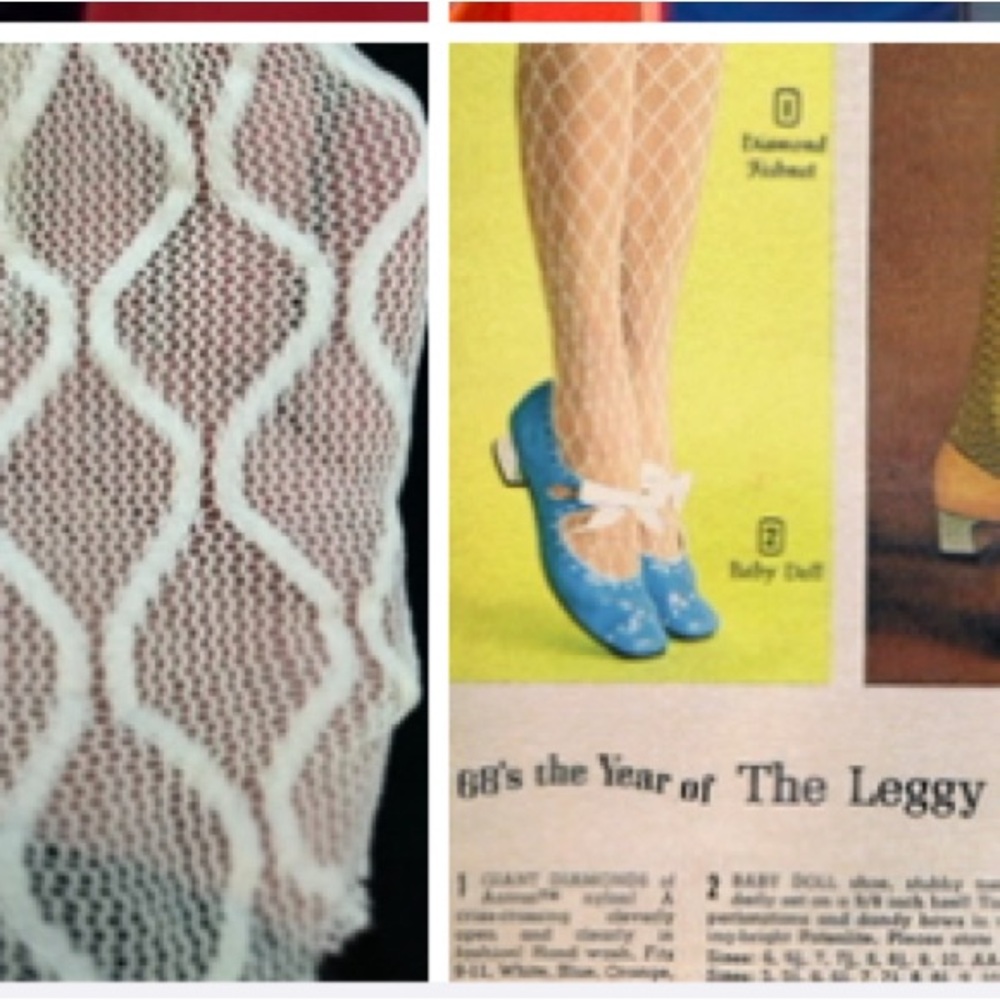 Authentic 60's textured MOD stockings in original package.